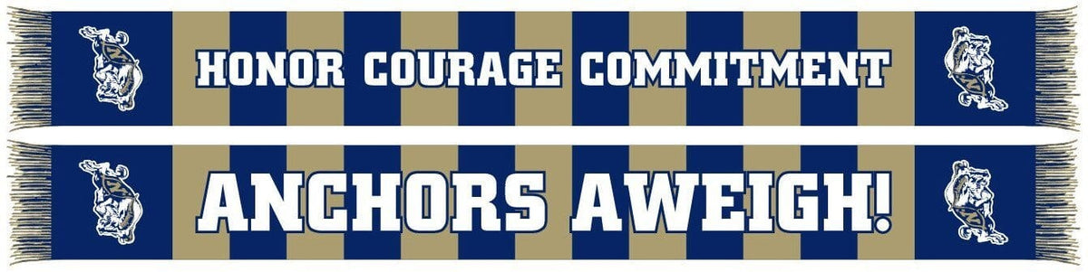 NAVY SCARF - Blue and Gold Bars