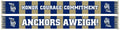 NAVY SCARF - Blue and Gold Bars