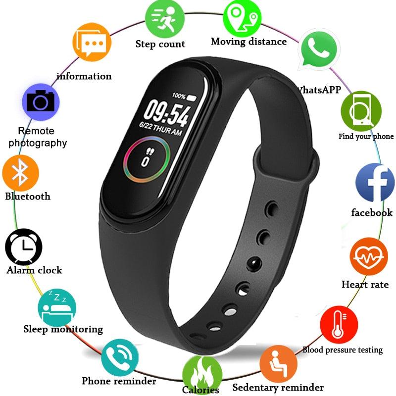 Inteligent Smart Watch Heart Rate Pressure Pedometer Sport Watches Bracelet Electric Sports Watch For Phones Health Smartwatch Heart Rate Monitor Sleep Monitor Waterproof Touch Screen